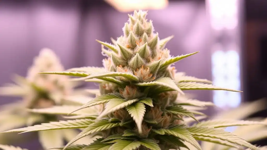 Cannabis plant in full flower with dense buds