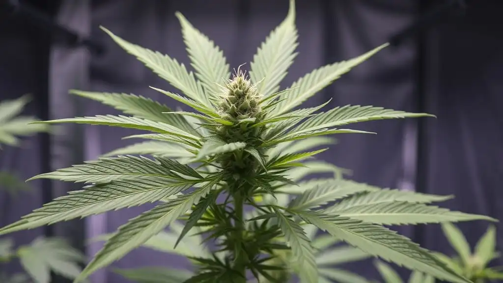 Cannabis plant in vegetative growth