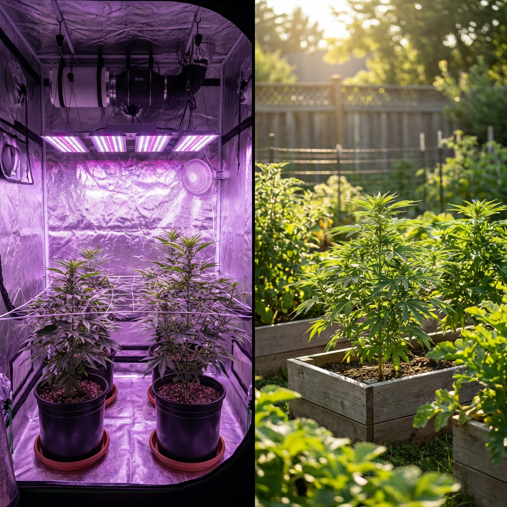 Indoor vs Outdoor Cannabis Growing guide hero image