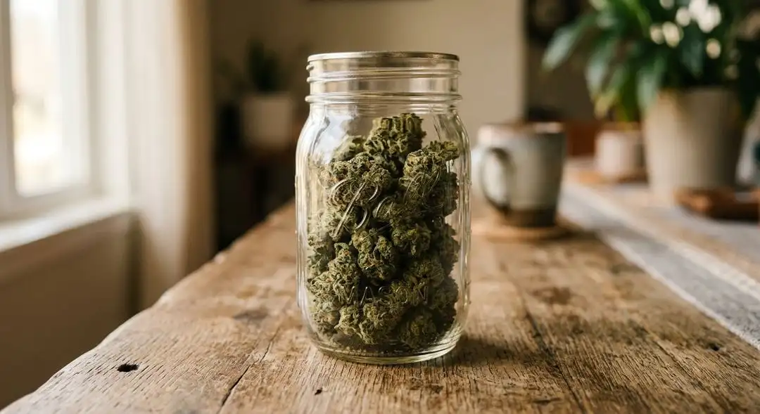 Cured Do Si Dos cannabis buds displaying heavy trichome resin coating, purple accents, and dense compact structure